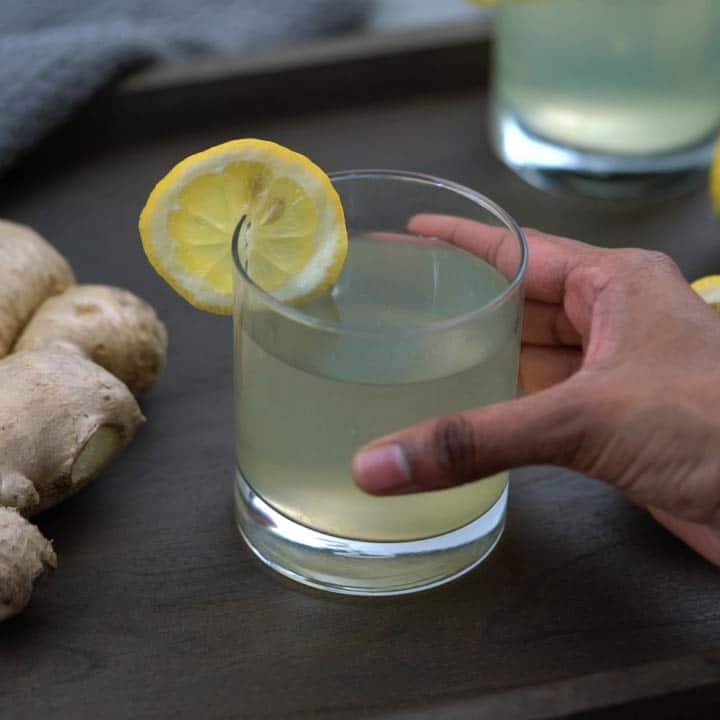 serving ginger lemon tea