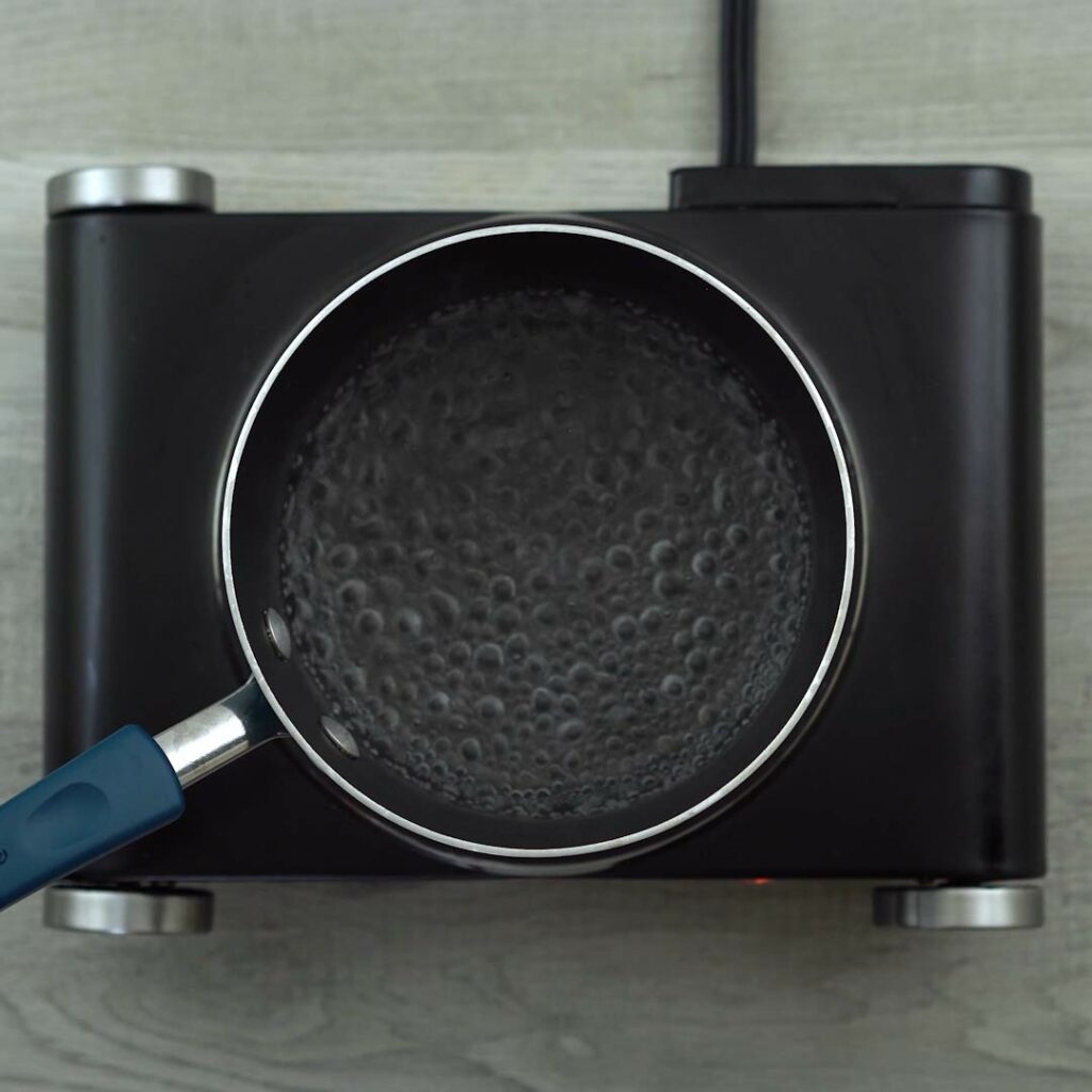 water boiling in saucepan