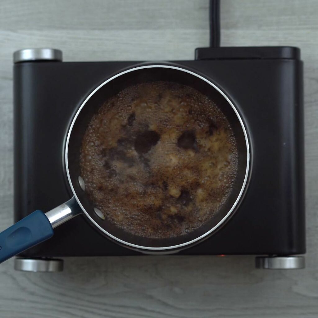 coffee brewing in saucepan