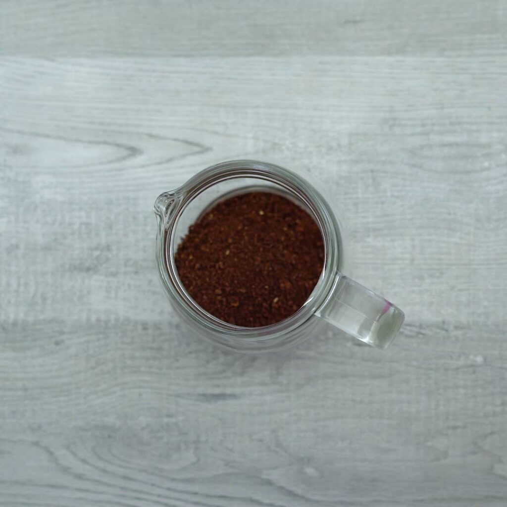 coffee powder in pitcher
