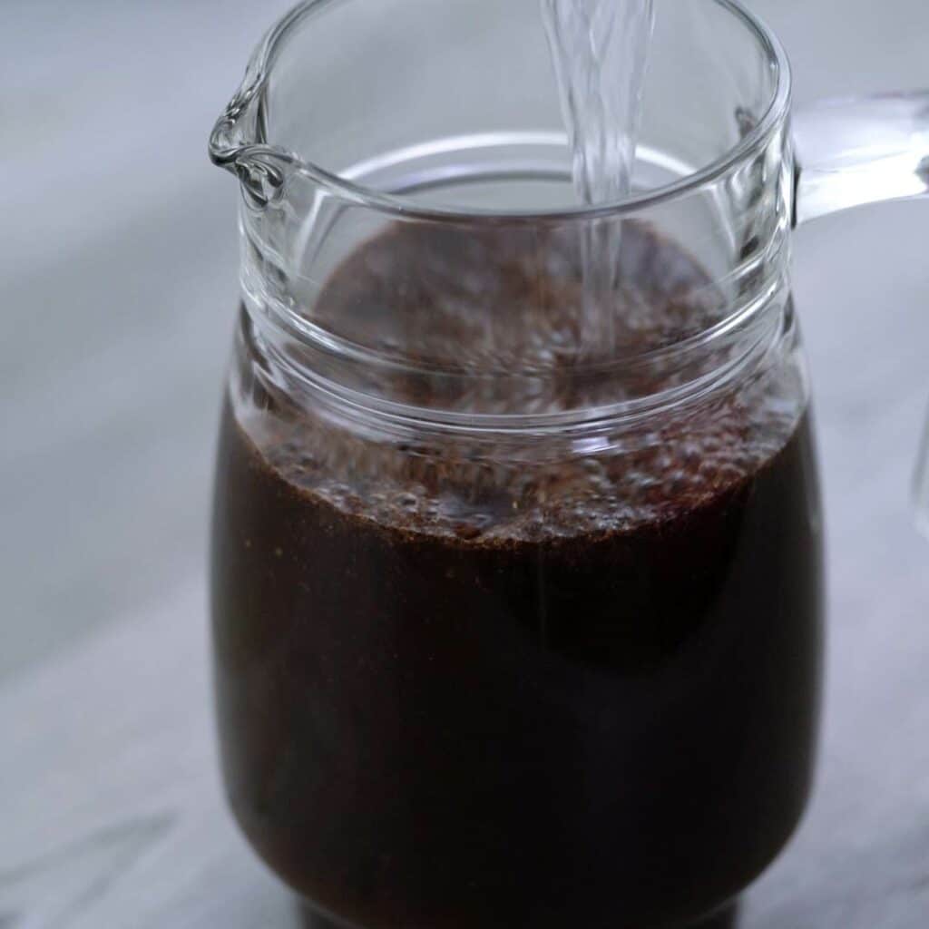 water added to coffee powder