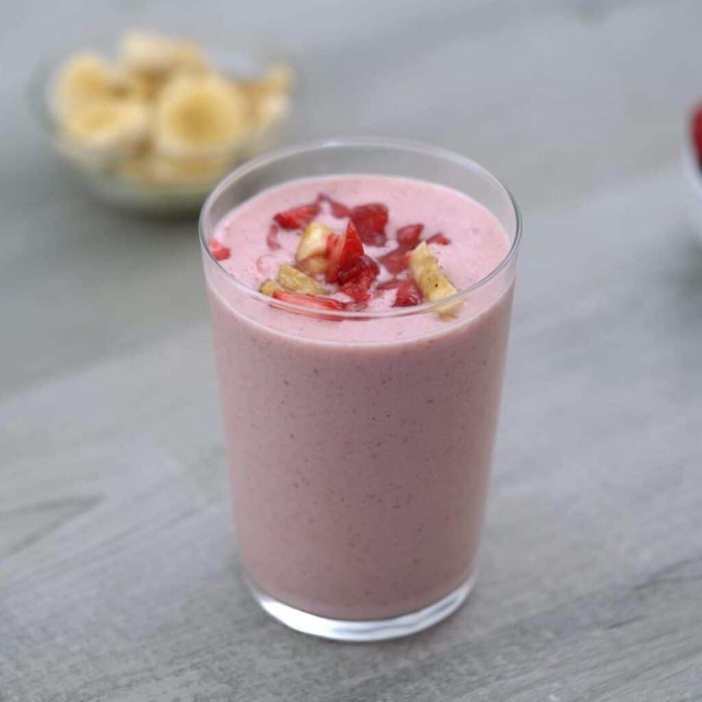 Strawberry Banana Smoothie is served