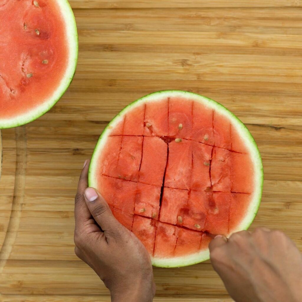 Cutting watermelon