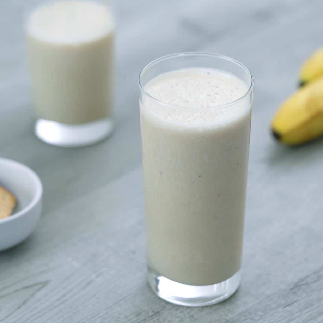 banana protein shake is served