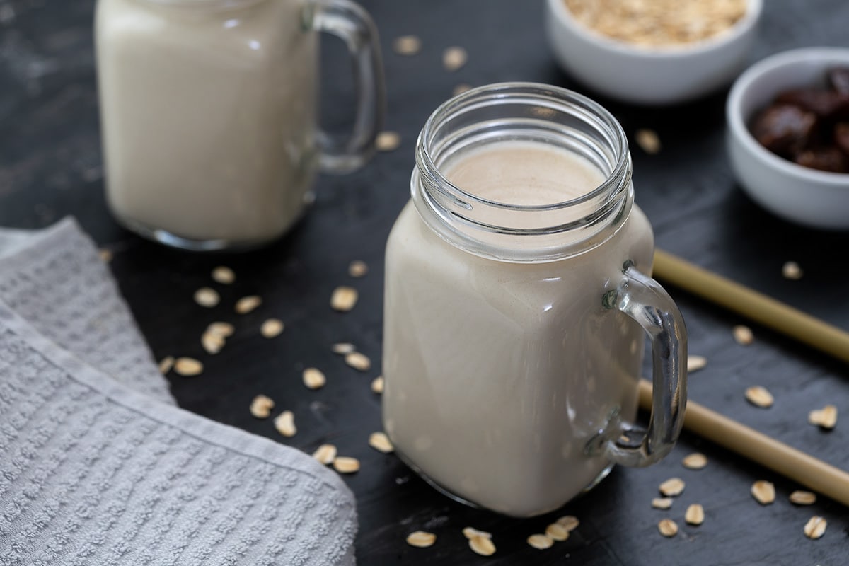 Homemade Oat Milk in a mug