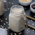 Fresh Homemade oat milk in a mug