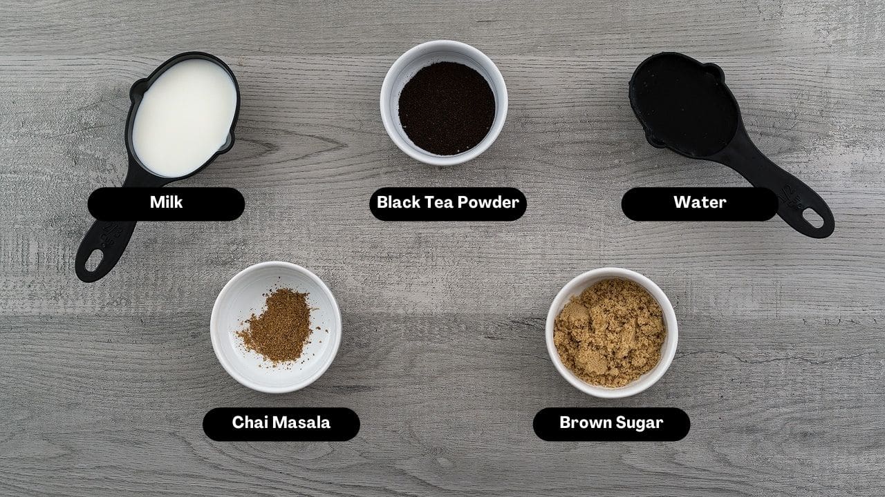 Chai Tea Latte Ingredients on a table