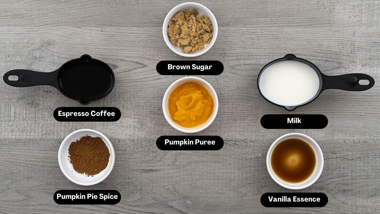 Pumpkin Spice Latte Ingredients