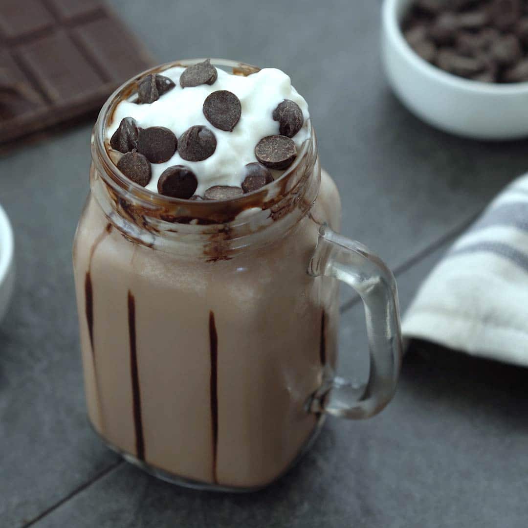 Frozen Hot Chocolate in a serving mug