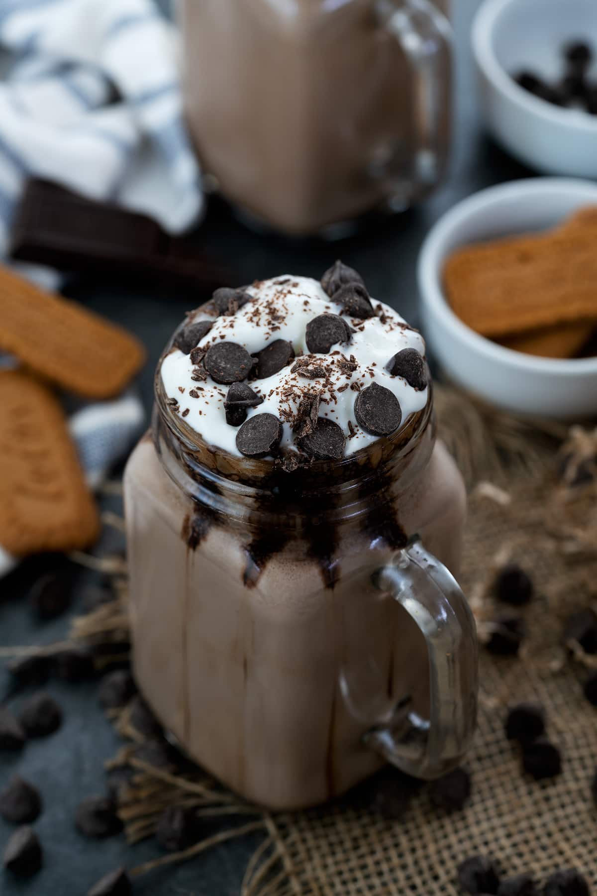 Frozen Hot Chocolate in a glass