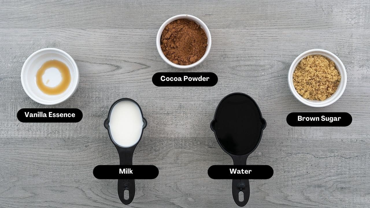 Hot Cocoa Ingredients on a table