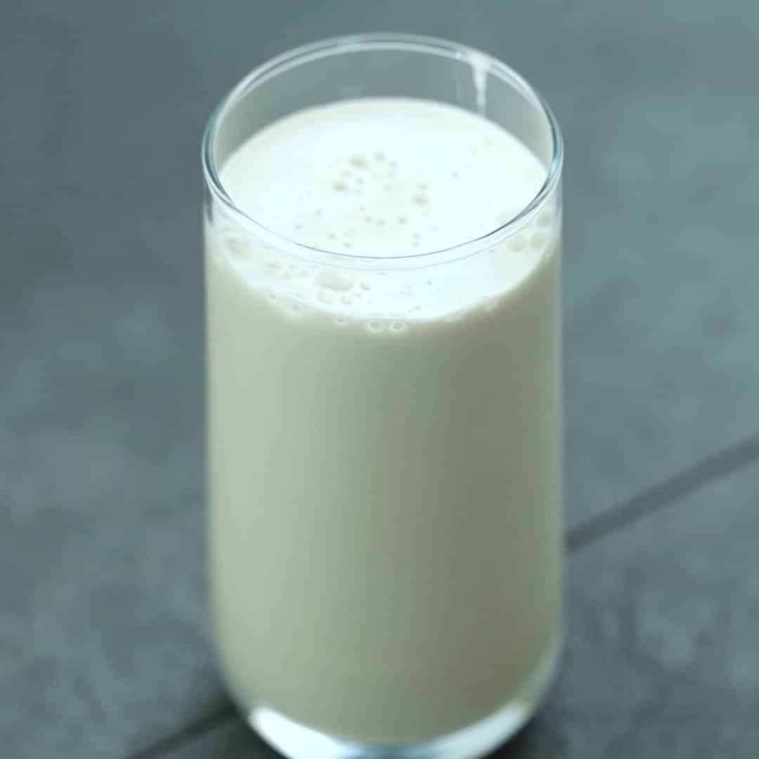 Iced Coffee Protein Shake is served in a glass