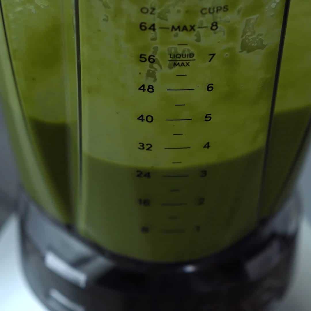 avocado smoothie in the blender jar