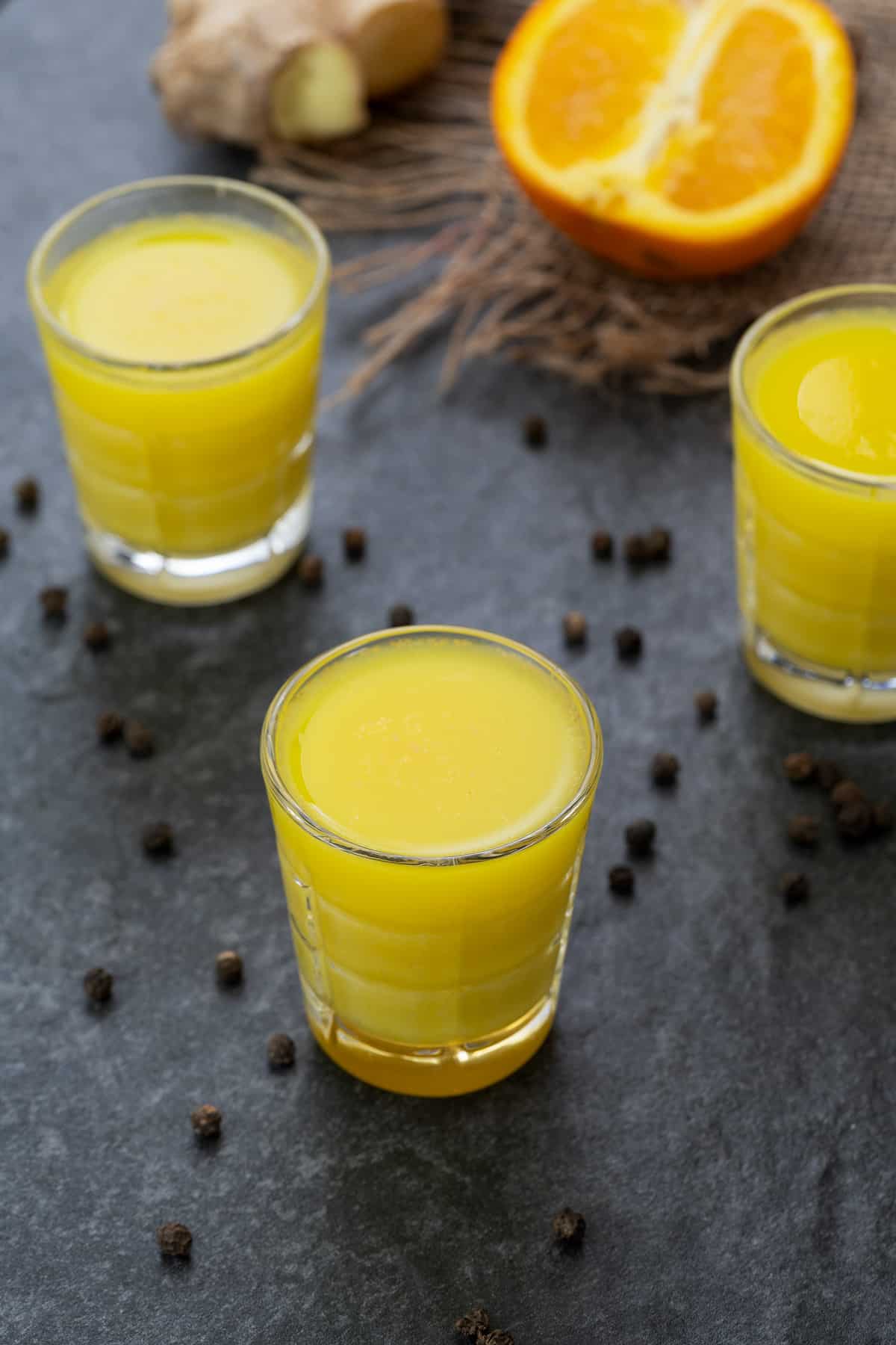 Ginger Shots in a glass