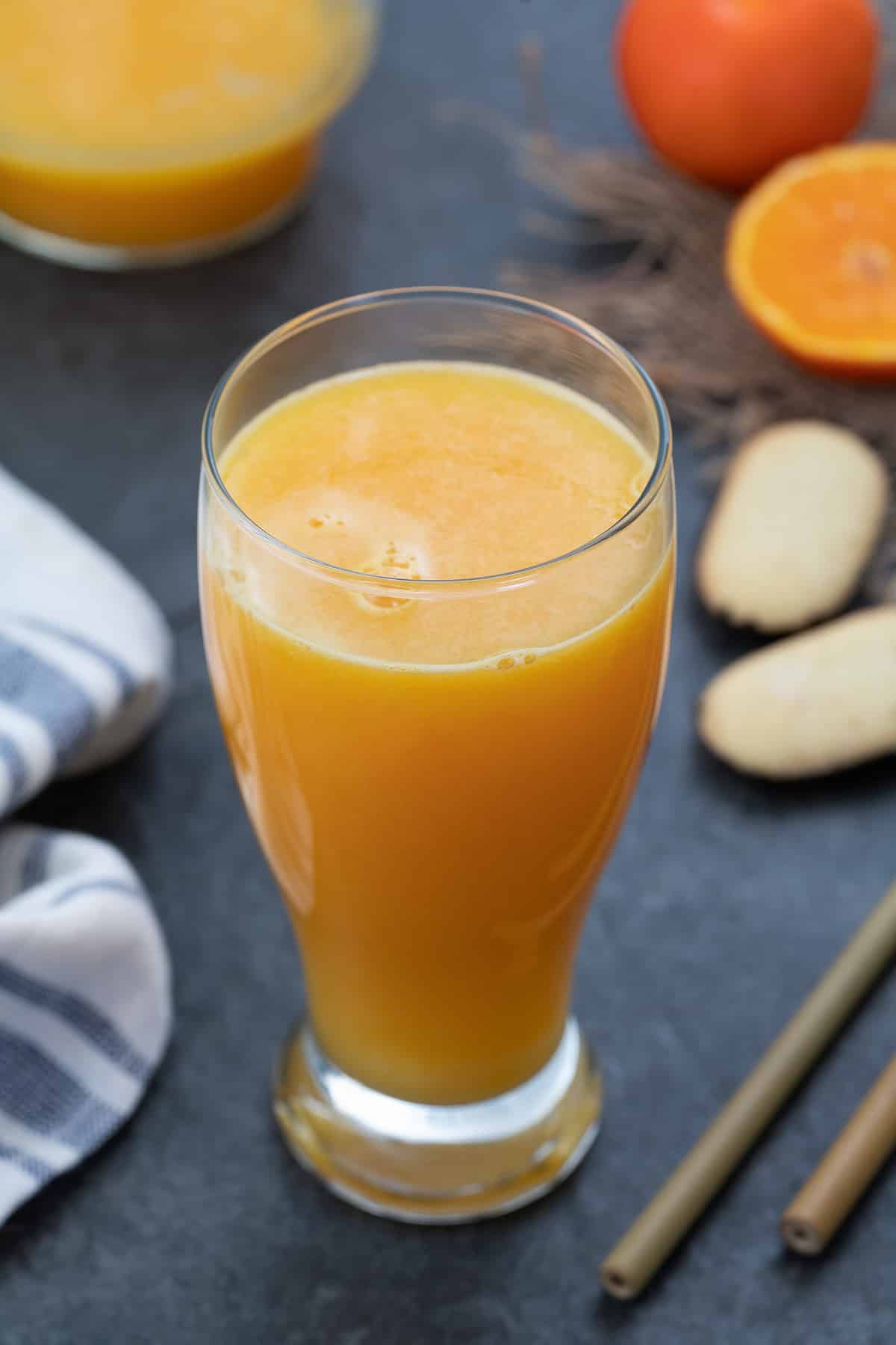 Orange juice served in a glass