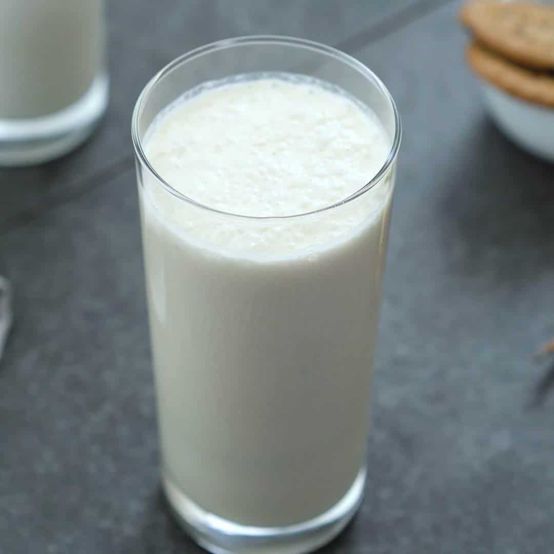 Banana Milk served in a serving glass