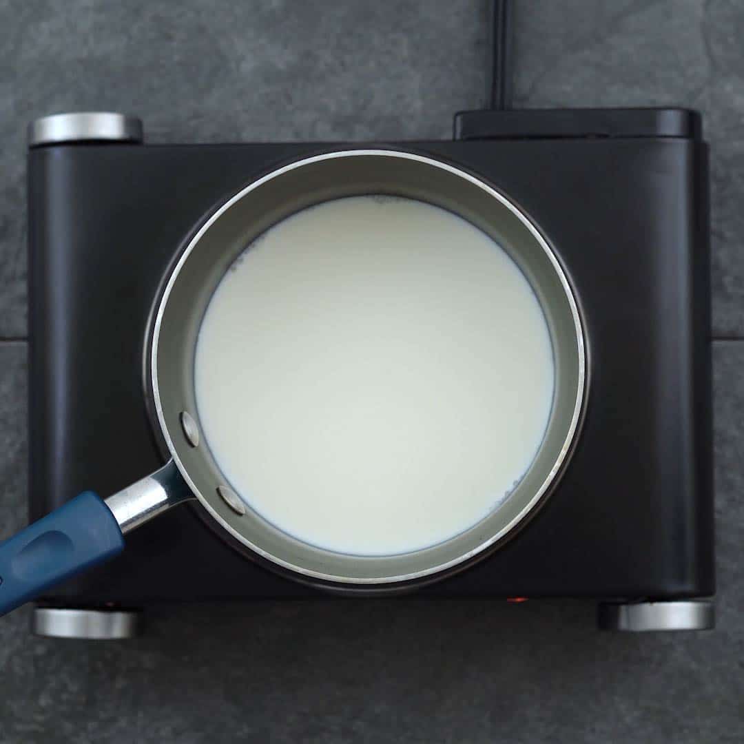 heating milk in saucepan