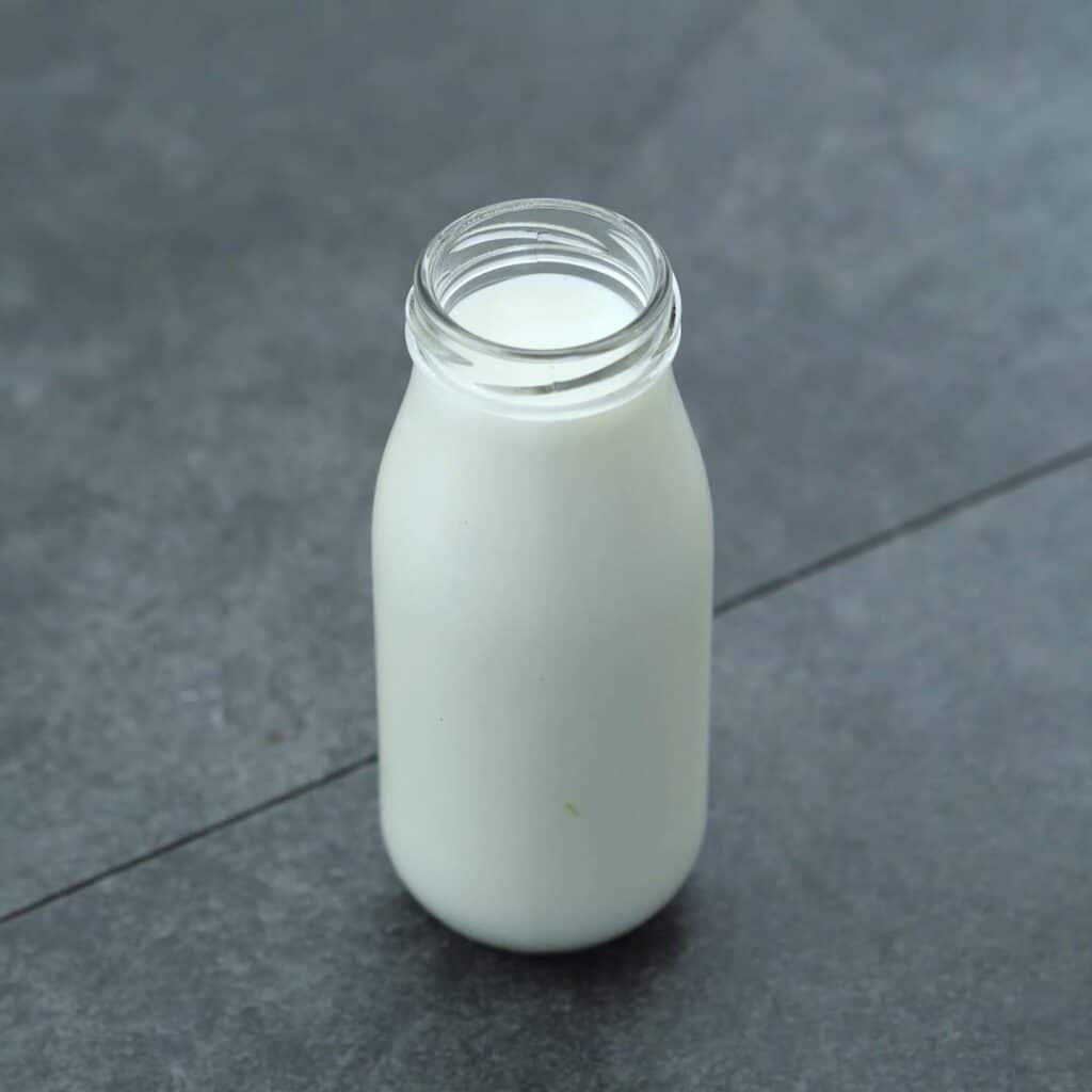 Buttermilk is filled in the milk bottle