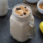 Peanut Butter Banana Smoothie in a serving jar