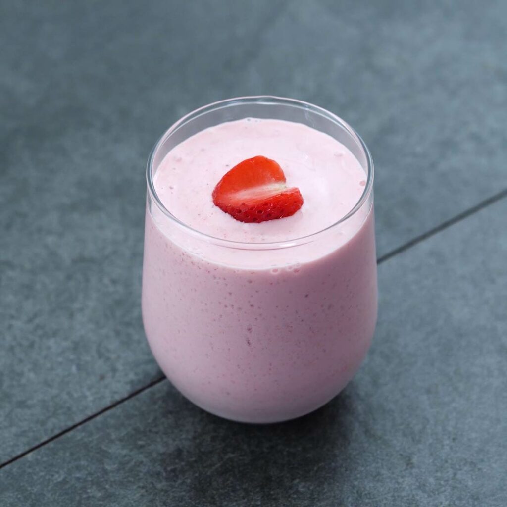 Healthy Strawberry Smoothie in a serving glass