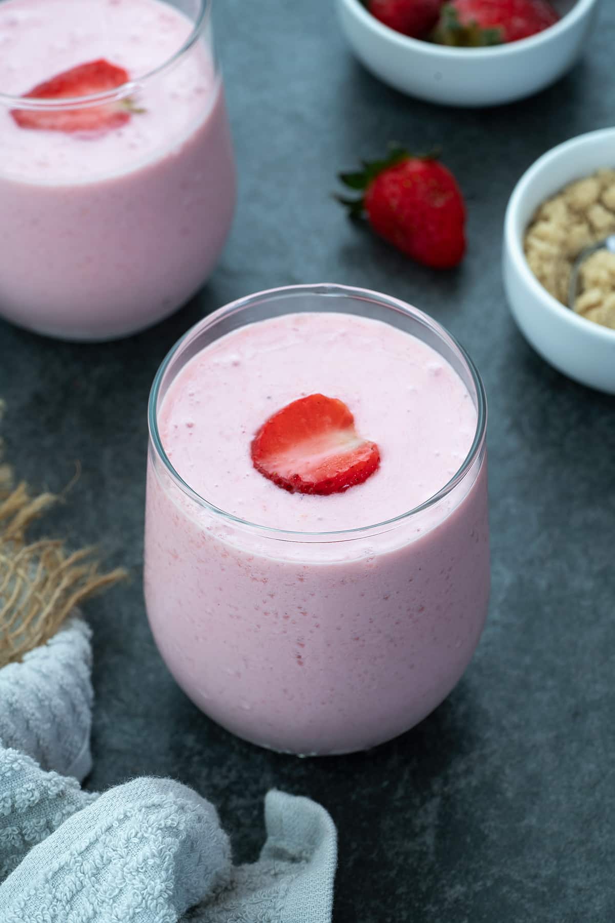 Fresh Strawberry Smoothie in a bowl