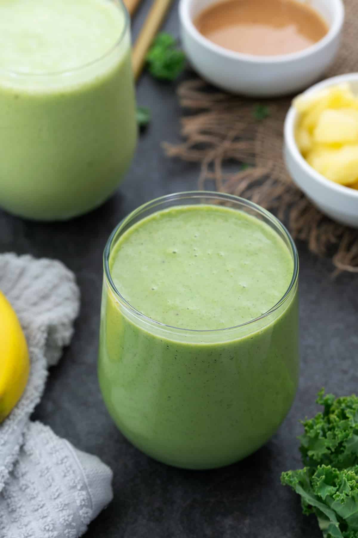 Kale Pineapple Smoothie in a glass