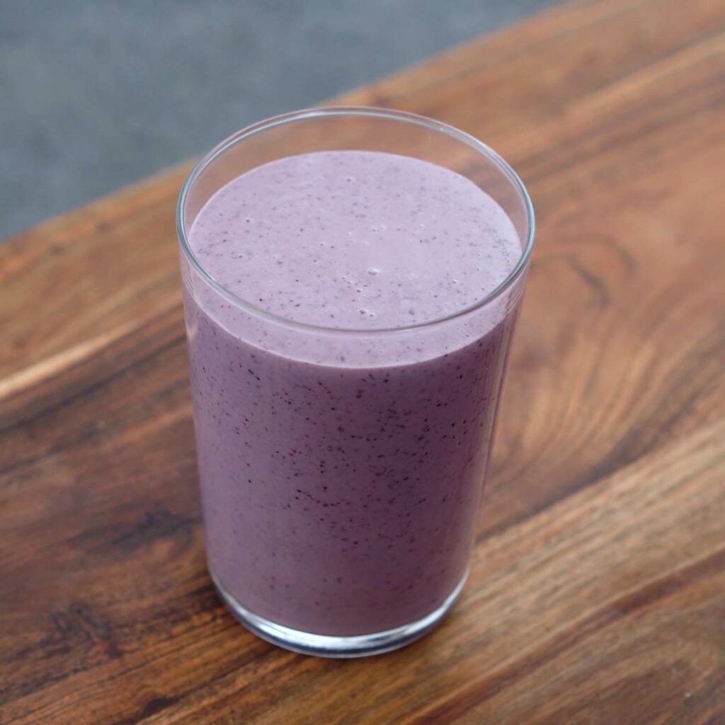 Blueberry Smoothie in a serving glass