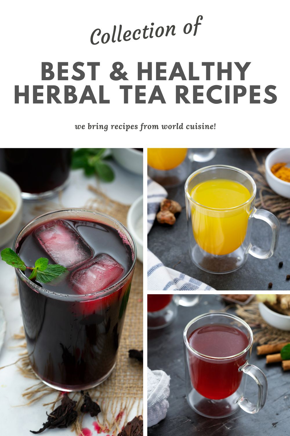 Collage of herbal teas