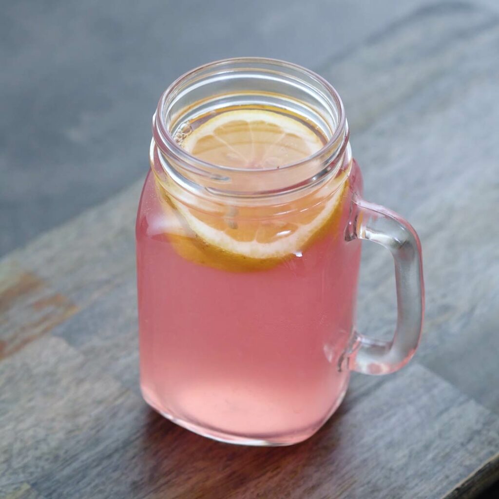 Pink Lemonade served in a serving mug