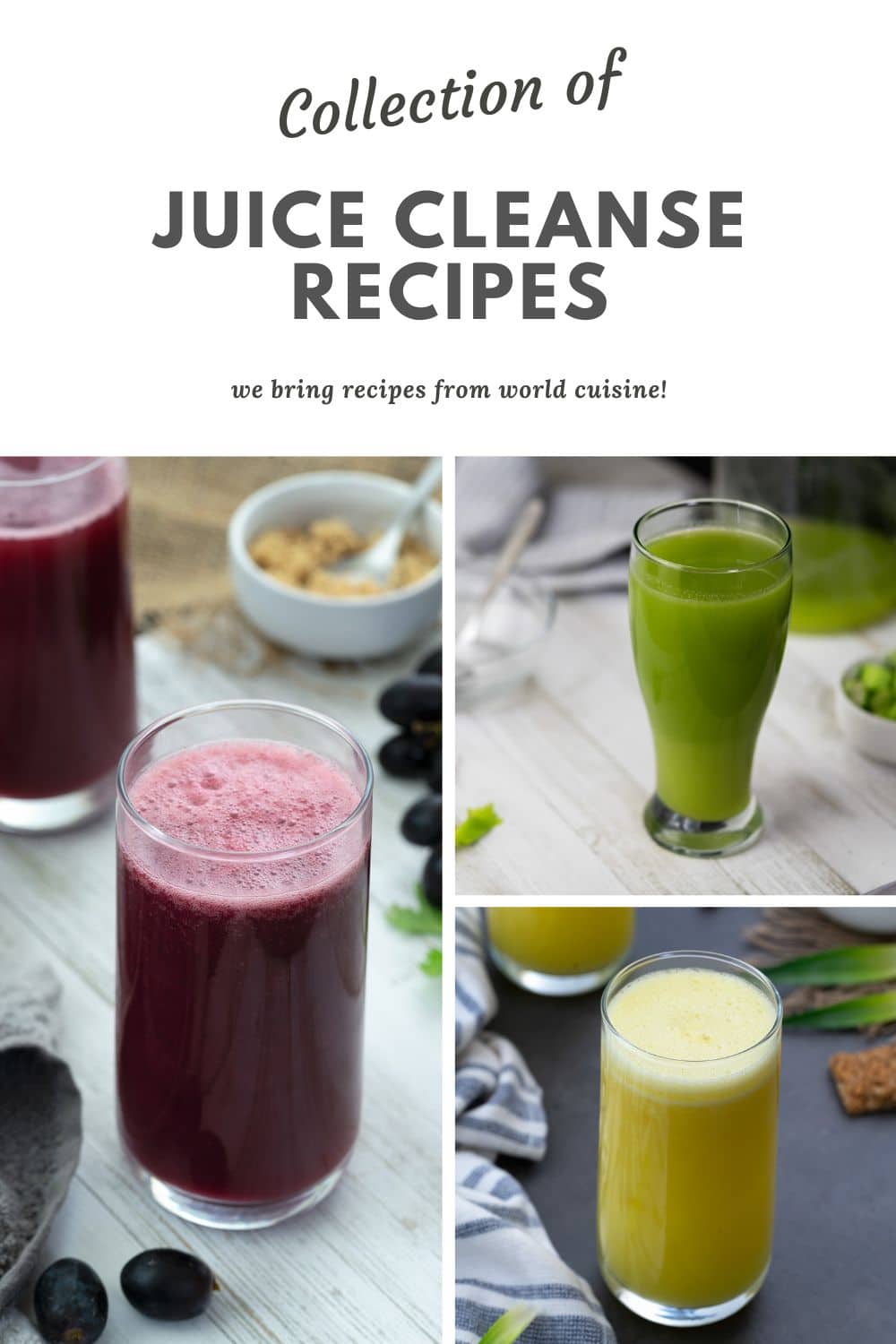 Collage of best Juices to Cleanse