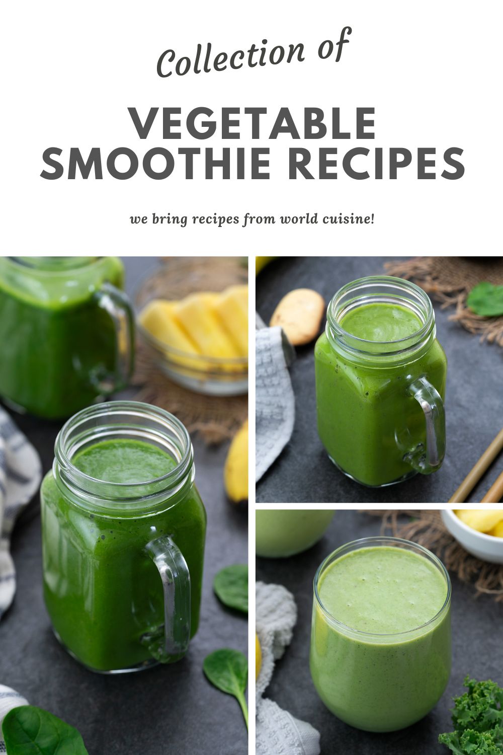 Collage of Healthy Vegetable Smoothie Recipes